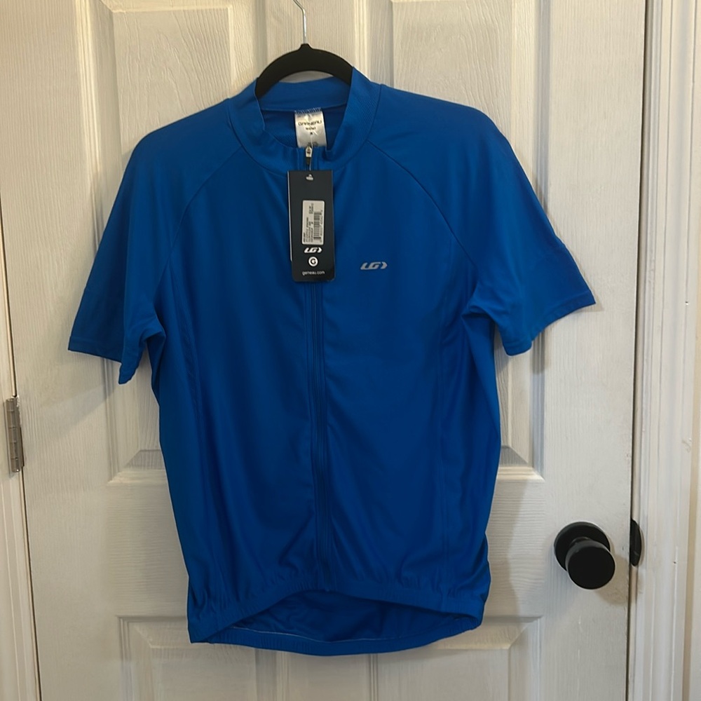 NWT Louis Garneau Men's Cycling Jersey Blue Zipper Size Medium 9D42065